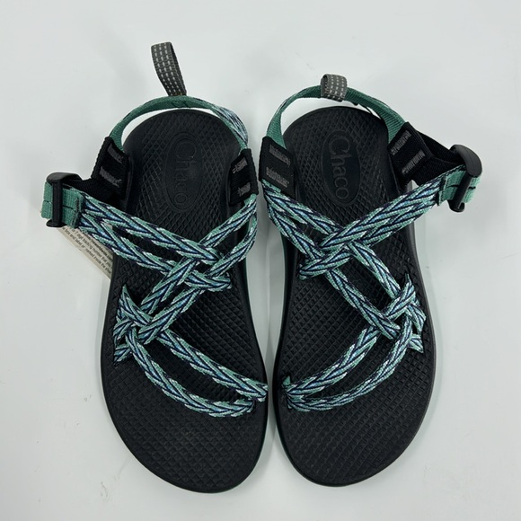CHACO Girl’s Tribal Blue and Green Print Sandals Size 2 NWT - Picture 3 of 16